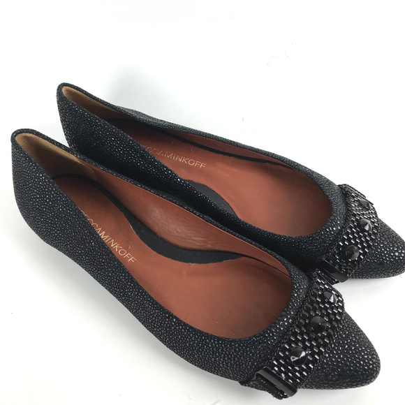 Rebecca Minkoff Flats Size 6 Black Pebble Studded - Picture 2 of 8